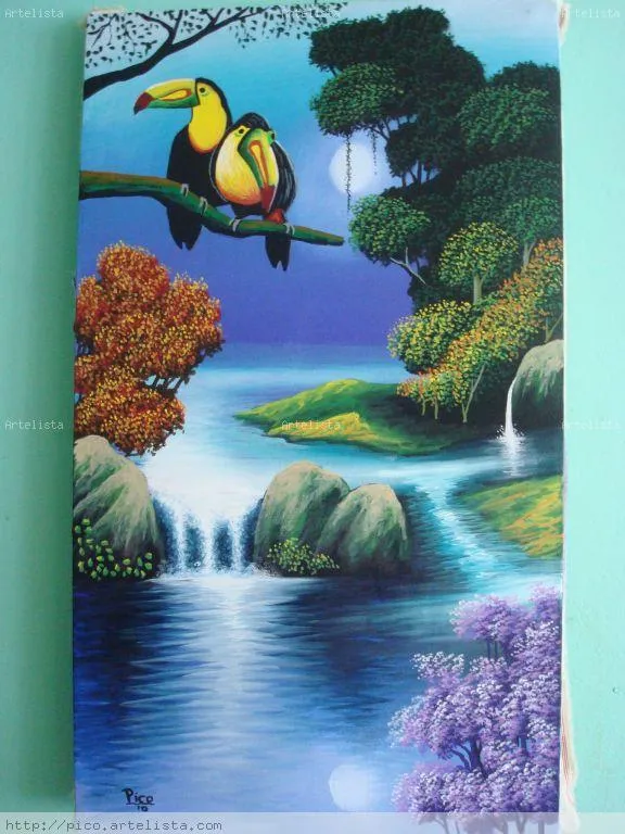 TUCANES DE COSTA RICA. PINTURA DE PICO EDGAR ( PICO) PIKIN SERRANO ...