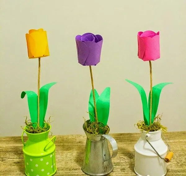 Cómo hacer tulipanes de papel ~ Mimundomanual Cómo hacer tulipanes de papel ~ Mimundomanual