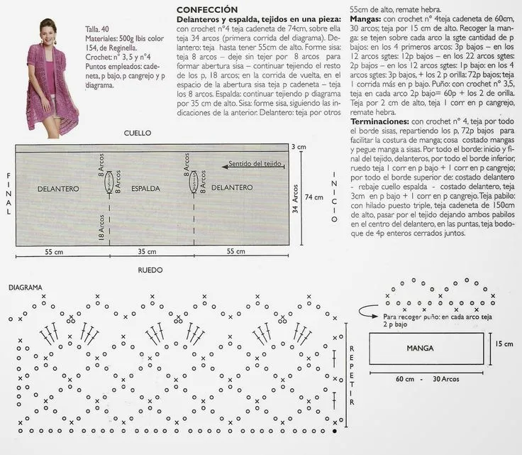 Tunica crochet de una sola pieza instrucciones - Patrones Crochet ...