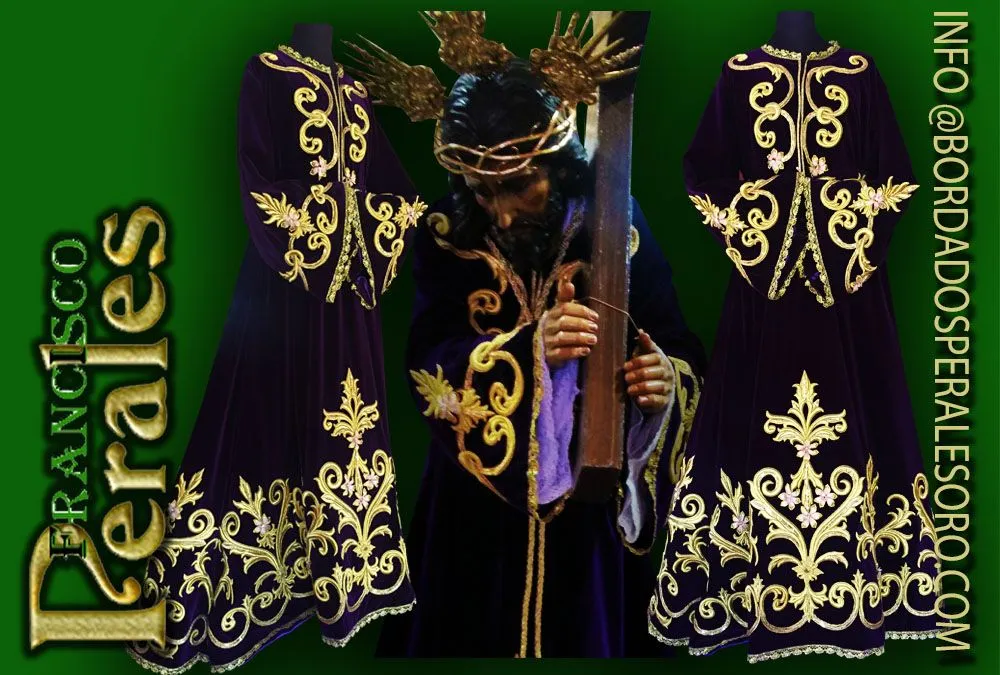Túnica realizada para Nuestro Padre Jesús Nazareno Patrón de Las Pedroñeras en Cuenca. - Bordados Perales Oro Túnica realizada para Nuestro Padre Jesús Nazareno Patrón de Las Pedroñeras en Cuenca. - Bordados Perales Oro