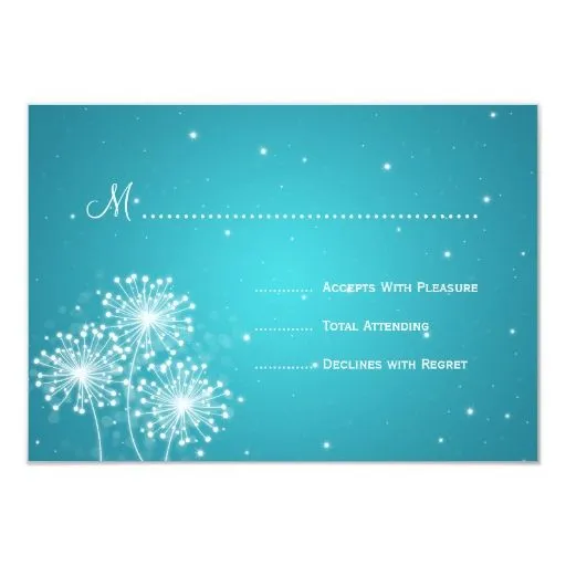 Turquesa elegante de la chispa del verano de RSVP Invitación 3.5 ...