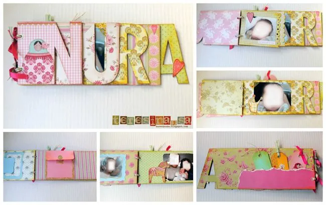 Tutorial: Álbum de scrapbook con nombre - Teresina, s.a. Manualidades