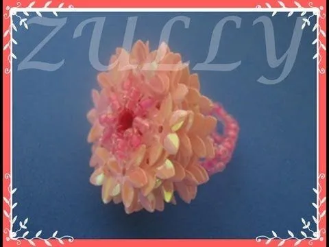 TUTORIAL ANILLO FLOR DE LENTEJUELAS - YouTube