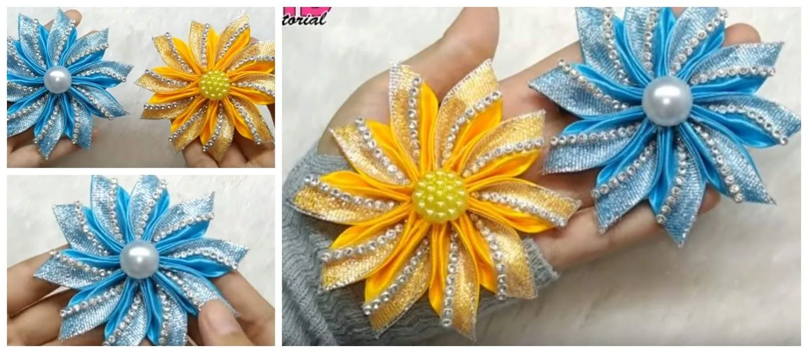 Tutorial aprende cómo hacer flores de listón paso a paso ~ Manoslindas.com