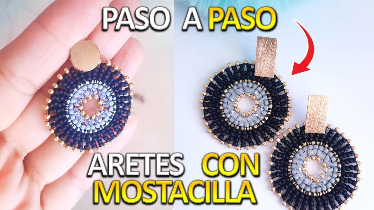 TUTORIAL ARETES CON MOSTACILLA PASO A PASO / ARETES CON CHAQUIRAS FACIL -  YouTube