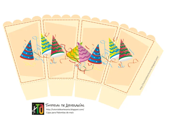 Tutorial de Artesanías: Cajas para palomitas de maiz Tutorial de Artesanías: Cajas para palomitas de maiz