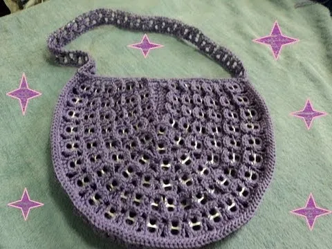 TUTORIAL: BOLSA CON ANILLAS DE LATA A CROCHET SEMICIRCULAR PARTE 3 ...