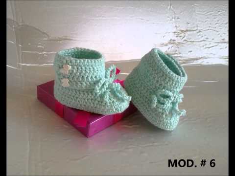 Tutorial Botas Bebe Crochet o Ganchillo Baby booties (english sub ...