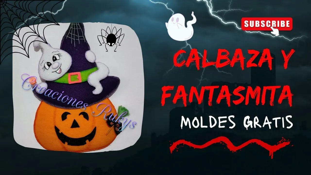 Tutorial como hacer Calabaza con Fantasmita paso a paso - Moldes GRATIS - YouTube Tutorial como hacer Calabaza con Fantasmita paso a paso - Moldes GRATIS - YouTube