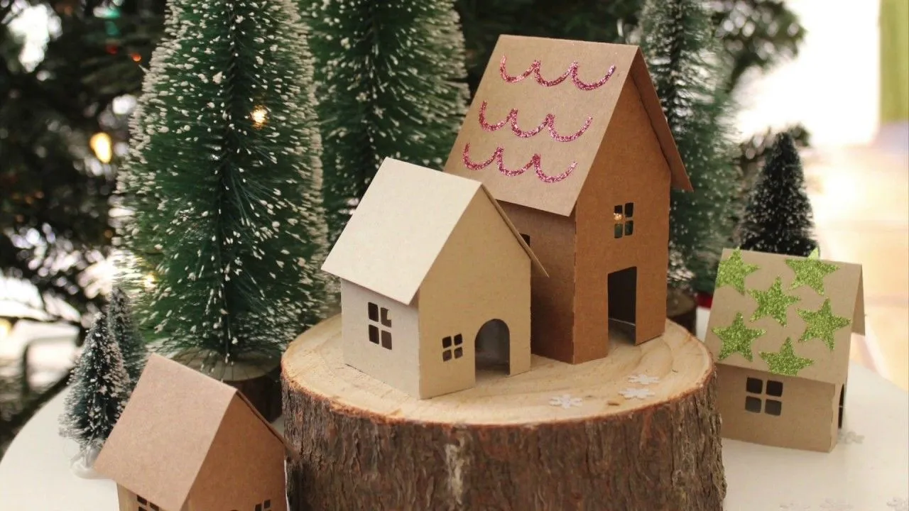 Tutorial: Casas Navideñas Decoradas con Papel Adhesivo Doble Contacto - YouTube Tutorial: Casas Navideñas Decoradas con Papel Adhesivo Doble Contacto - YouTube