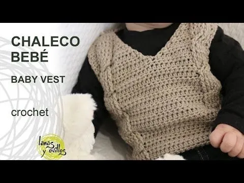 Tutorial Chaleco Bebé Crochet o Ganchillo - YouTube Tutorial Chaleco Bebé Crochet o Ganchillo - YouTube