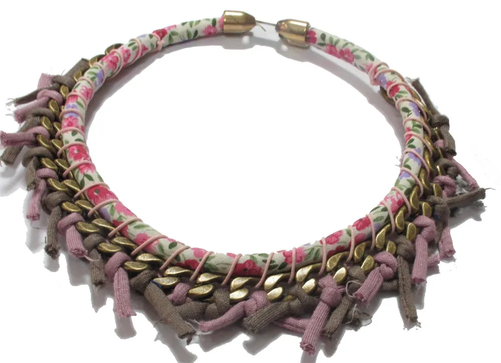 Tutorial para hacer un Collar Babero con flecos y cinta Liberty Tutorial para hacer un Collar Babero con flecos y cinta Liberty