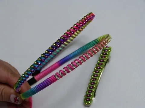 Tutorial Diademas forradas en cinta gros varios colores paso a paso