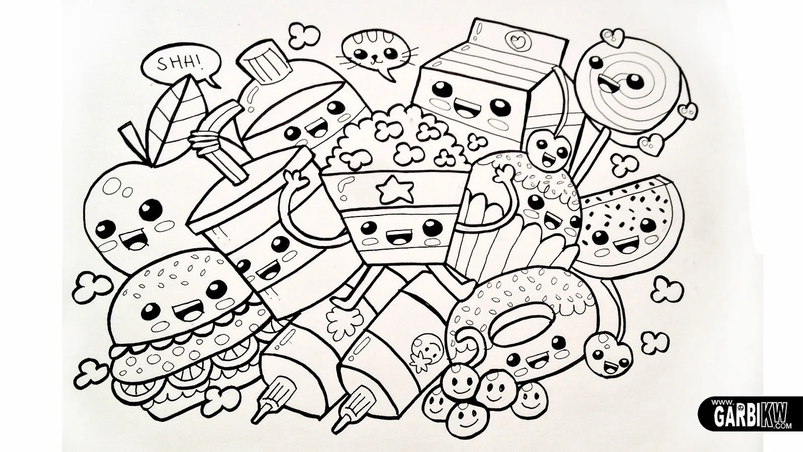 Tutorial Dibujando comida bonita - Dibujos sencillos estilo ... Tutorial Dibujando comida bonita - Dibujos sencillos estilo ...