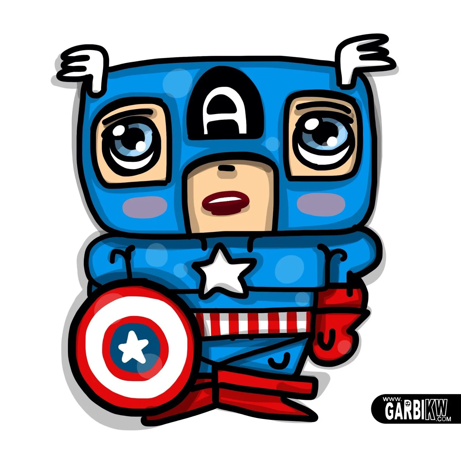 Tutorial Cómo dibujar el Capitán América estilo dibujos animados ... Tutorial Cómo dibujar el Capitán América estilo dibujos animados ...