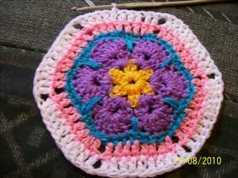 Tutorial Flor Africana a crochet . AFRICAN FLOWER - YouTube