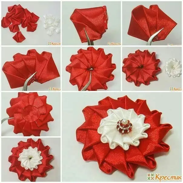 Tutoriales de flores de liston. - Imagui