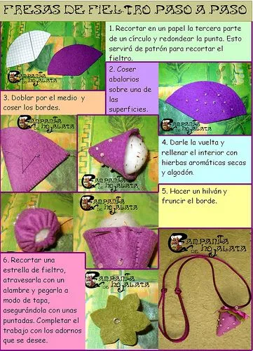 Tutorial: Fresas en fieltro | my half of the brain