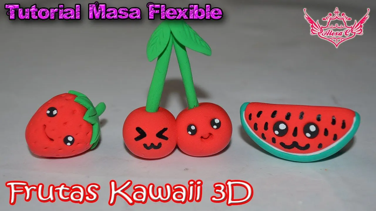 ♥ Tutorial: Frutas Kawaii en 3D de Masa Flexible ♥ - YouTube ♥ Tutorial: Frutas Kawaii en 3D de Masa Flexible ♥ - YouTube