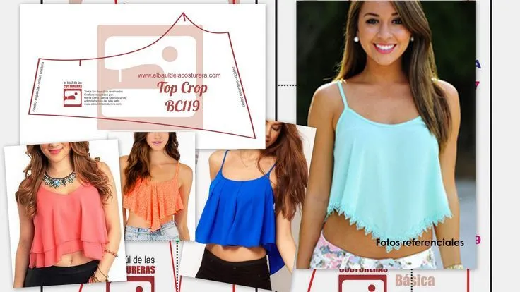 Tutorial Molde de Costura para blusta Crop Top http://www ...