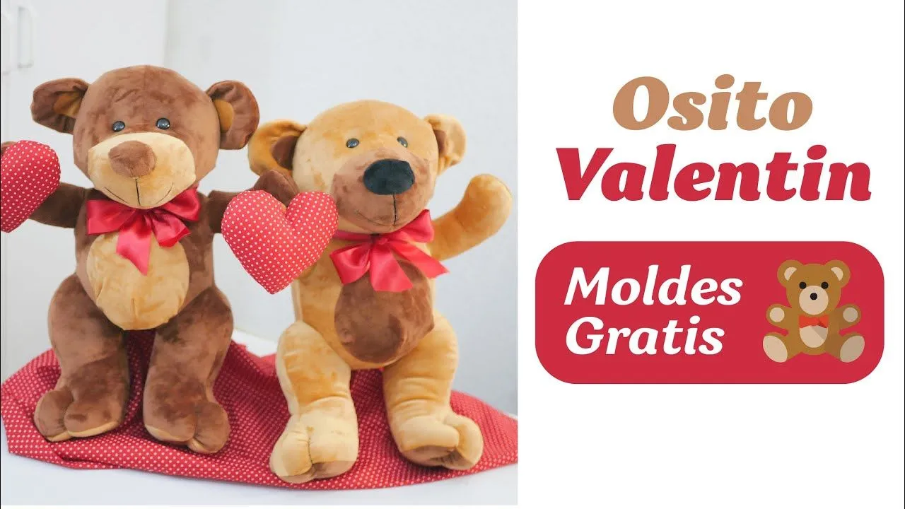 Tutorial - Oso Valentín (Hazlo tú misma) MOLDES GRATIS - YouTube Tutorial - Oso Valentín (Hazlo tú misma) MOLDES GRATIS - YouTube