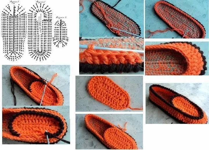 Tutorial de pantuflas de crochet - Imagui