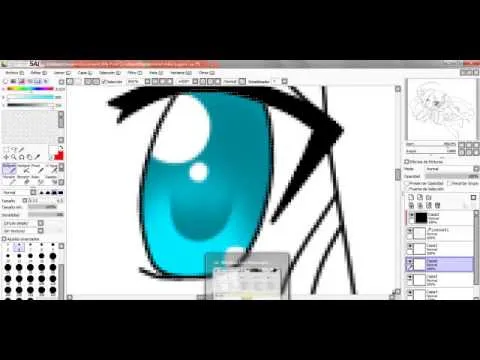 tutorial como pintar ojos chibi en paint tool sai 2 - YouTube