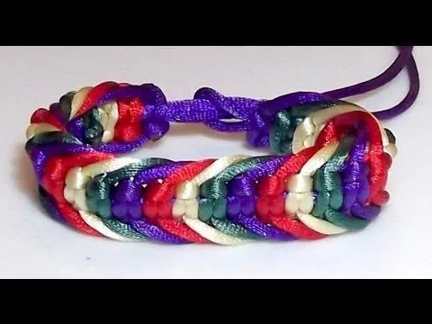 TUTORIAL COMO HACER UNA PULSERA DE CUATRO COLORES EN ESPIGA CON ...