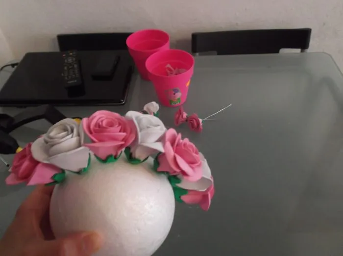 Tutorial topiario de rosas de goma eva - Manualidades - Foro Bodas.net