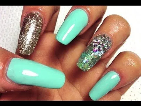 TUTORIAL: Uñas Color Menta (squoval) ♥ - YouTube TUTORIAL: Uñas Color Menta (squoval) ♥ - YouTube