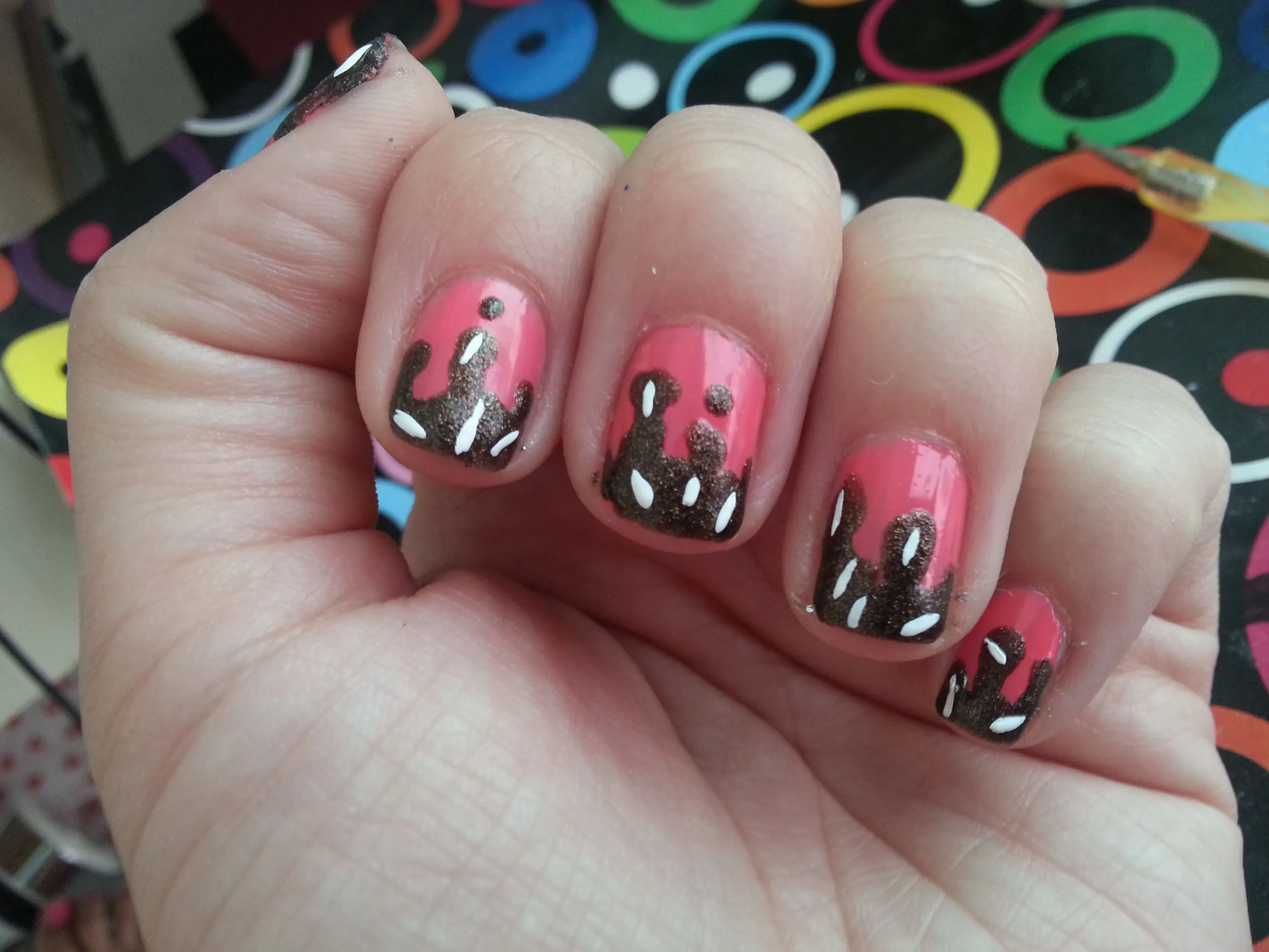 Tutorial: Uñas de helado con chocolate y chispas. | Adrix Nails ... Tutorial: Uñas de helado con chocolate y chispas. | Adrix Nails ...