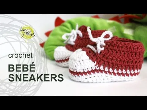 Tutorial Zapatillas Bebé Crochet o Ganchillo Sneakers - YouTube