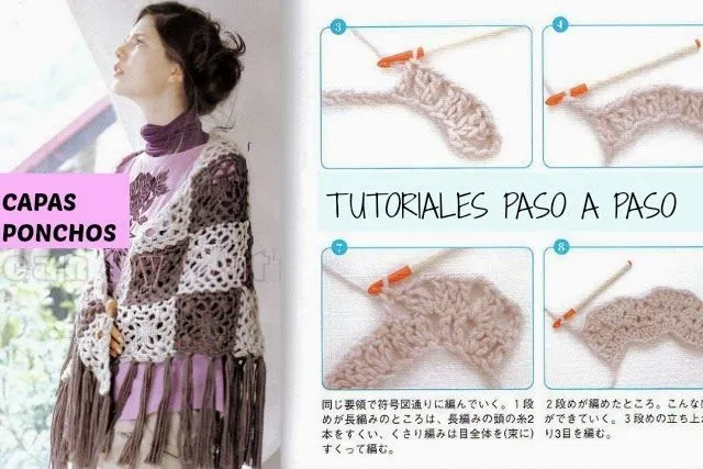 Tutoriales Croche de Capas, Ponchos y Chals - Patrones Crochet