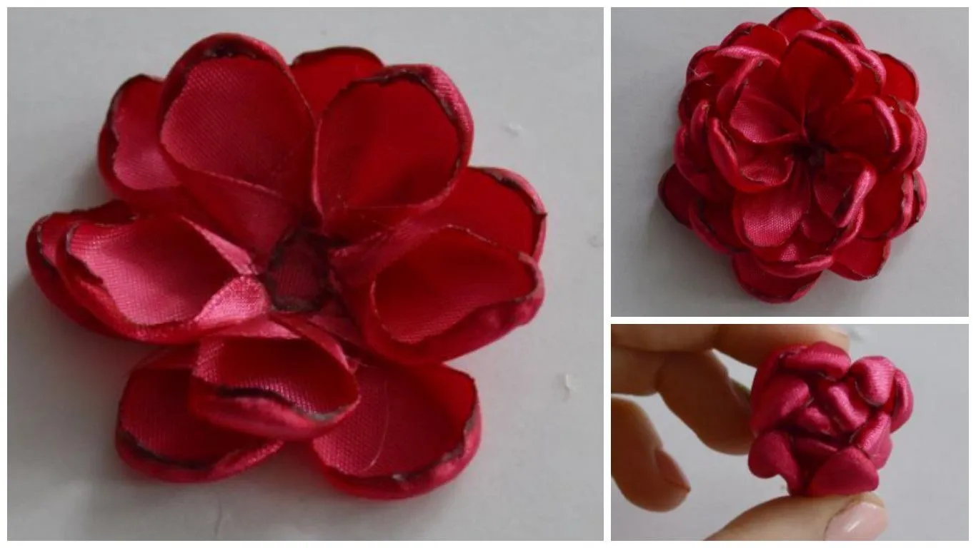 2 Tutoriales para hacer flores de tela y listón con la técnica de quemado ~  Solountip.com