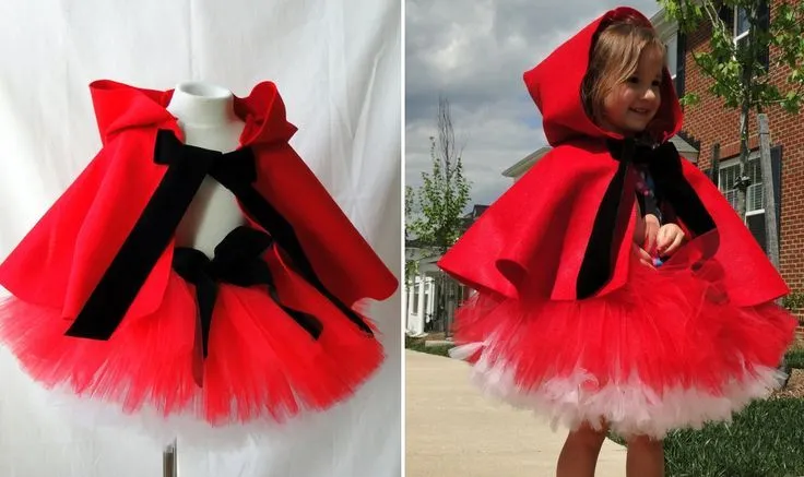 Tutu Disfraz Caperucita roja Con capa | Tijera | Pinterest ...