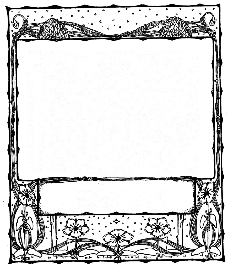 Two part floral frame Clipart