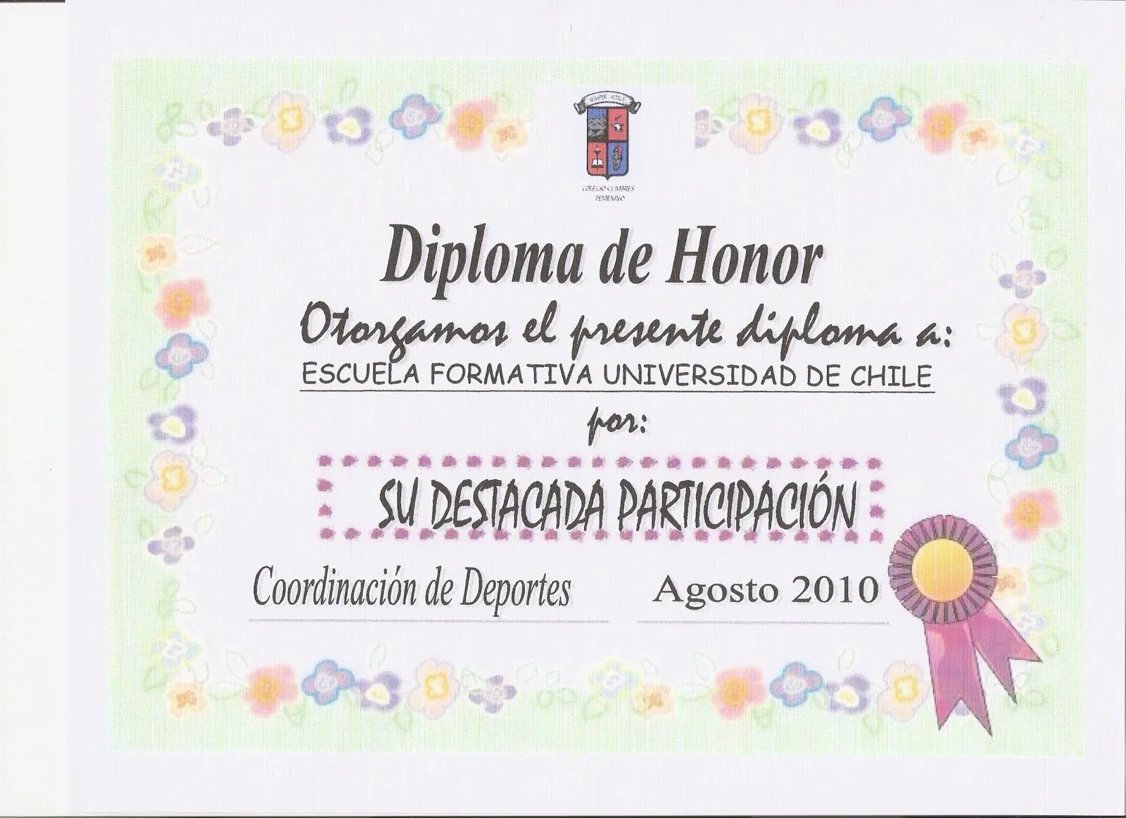 U. DE CHILE BASKET FEMENINO: agosto 2010