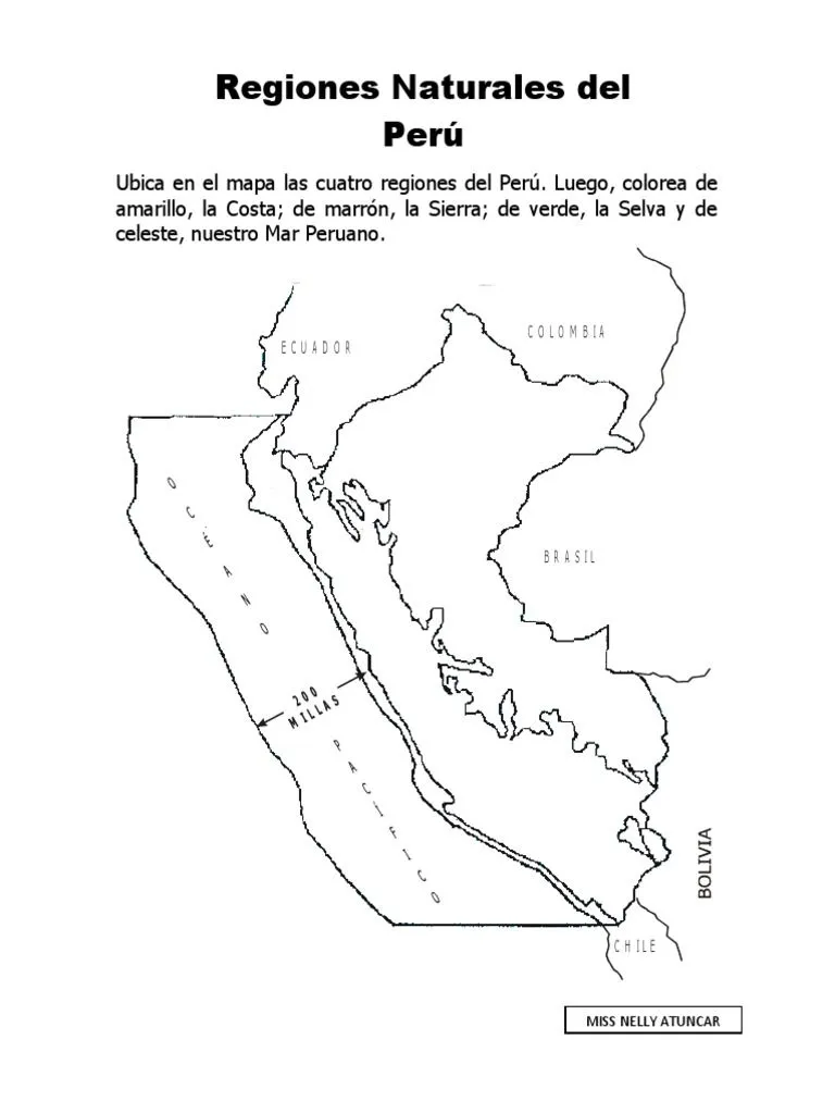 Ubica en El Mapa Las Cuatro Regiones Del Perú | PDF