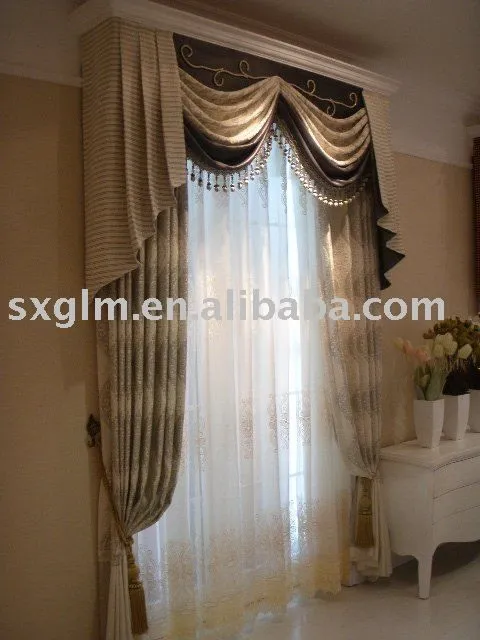 Último lujo diseño de cortinas opacas con cenefa-Cortina ... Último lujo diseño de cortinas opacas con cenefa-Cortina ...