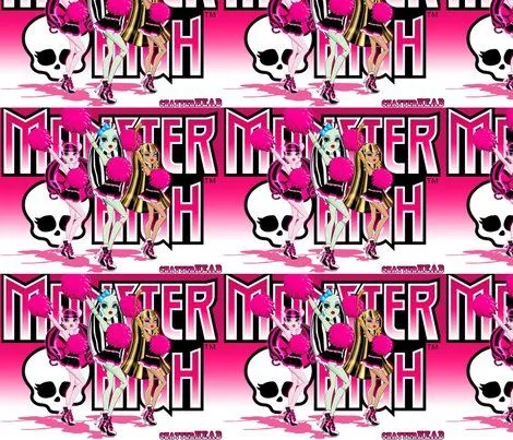 Monster High Pink Cheer fabric by gardeningbylee for sale on ...