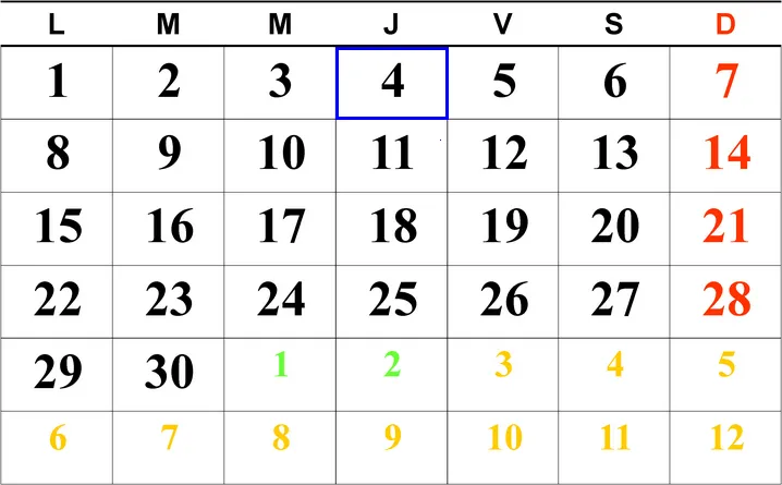 Calendario 2013 con las semanas numeradas - Imagui