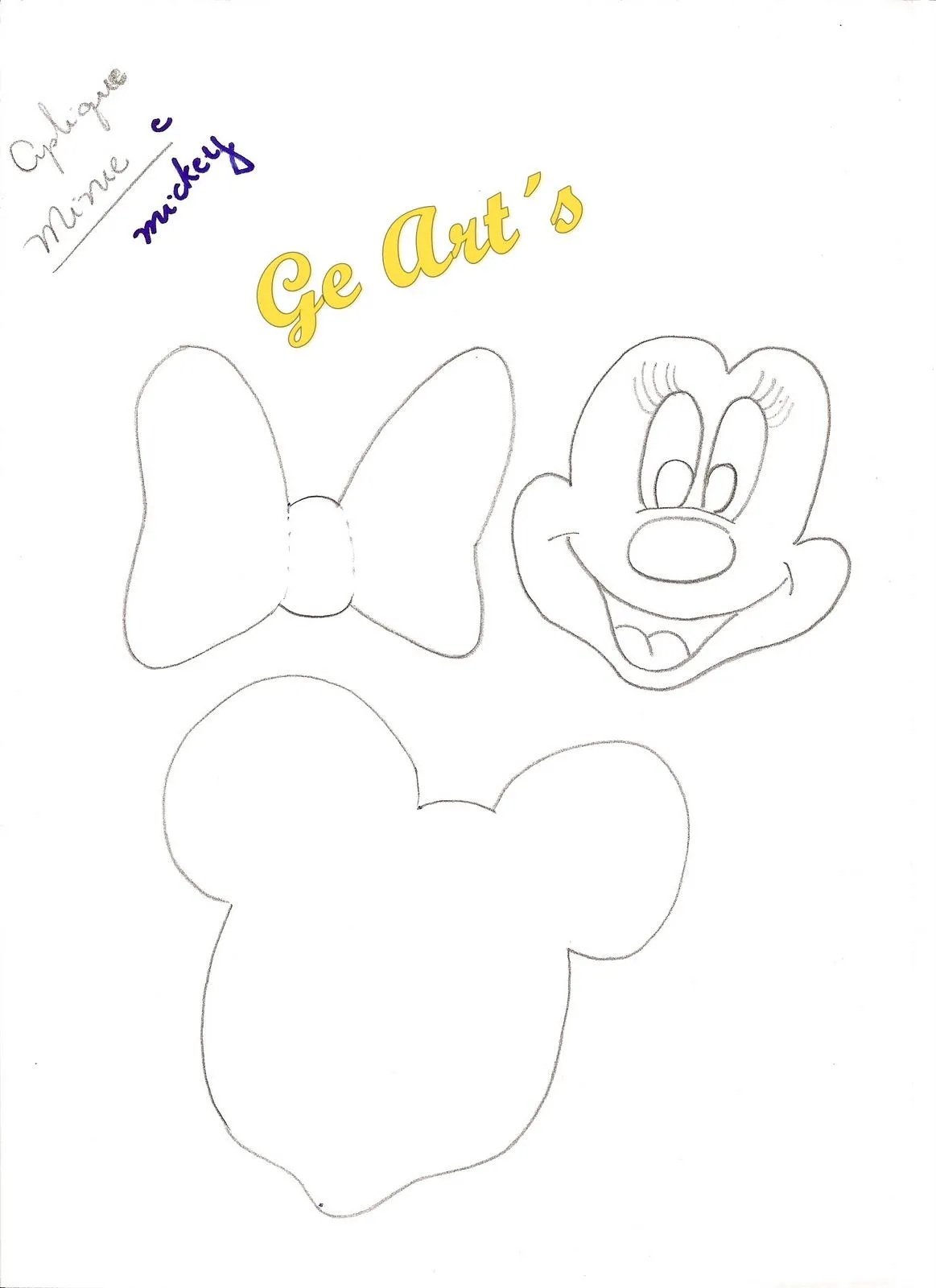 Ge art´s: Estou disponibilizando mais um molde - apliques Minie e ... Ge art´s: Estou disponibilizando mais um molde - apliques Minie e ...