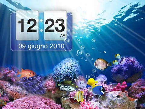Un'acquario tropicale sull'iPad con The Amazing Aquarium Clock HD ... Un'acquario tropicale sull'iPad con The Amazing Aquarium Clock HD ...