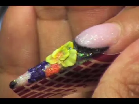 como hacer uñas acrilicas con diseño en 3D (encapsulado) paso a paso