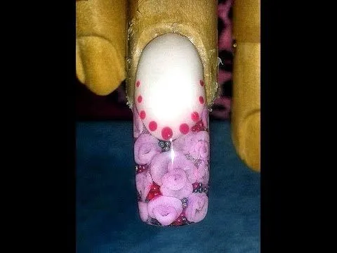 Uñas Acrílicas - Diseño Floral Romántico 3D bajo relieve con ... Uñas Acrílicas - Diseño Floral Romántico 3D bajo relieve con ...