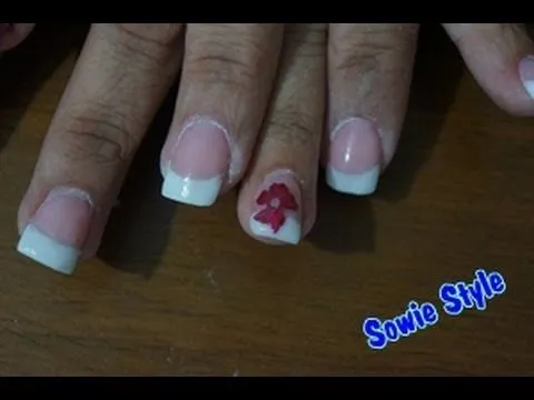 4 Uñas acrilicas francesa y flor seca encapsulada /Acrilic french ... 4 Uñas acrilicas francesa y flor seca encapsulada /Acrilic french ...