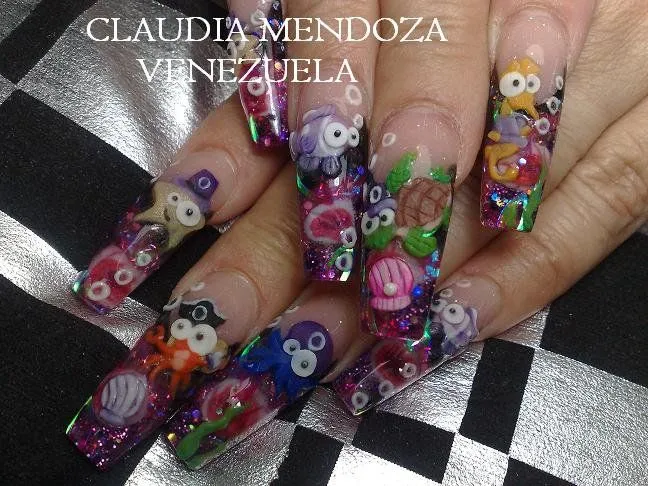 uñas de acrilico con gota de arte | Cristina uñas de acrilico con gota de arte | Cristina