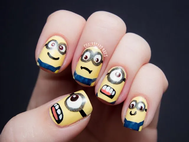Uñas con decoración de los Minions. | Ideas y material gratis para ... Uñas con decoración de los Minions. | Ideas y material gratis para ...