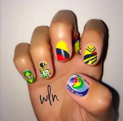 Uñas decoradas para apoyar a tu equipo en el Mundial Brasil 2014 Uñas decoradas para apoyar a tu equipo en el Mundial Brasil 2014