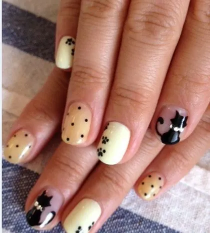 Uñas decoradas con gatos | Uñas | Pinterest | Manicura Bonita ...